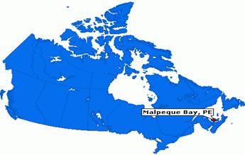 Malpeque Bay, PE locator map